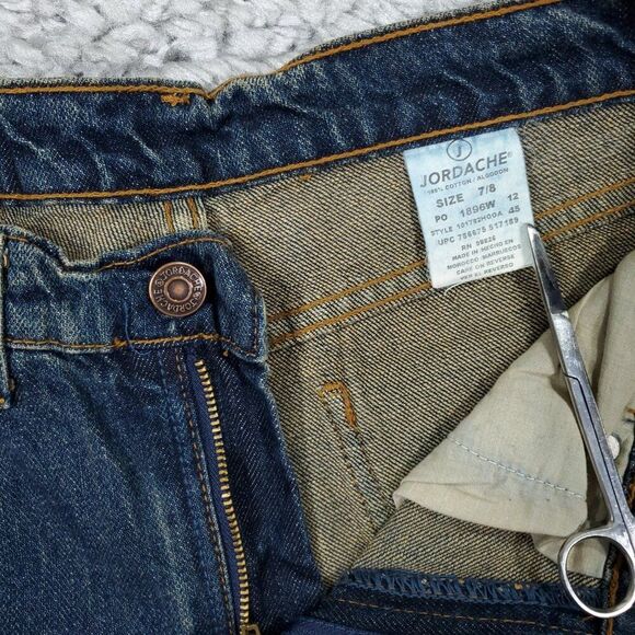 Vintage Jordache Y2K Style Flare Leg 5 Pocket Low Rise Jeans Size 7 8 Dark Wash - Picture 5 of 9